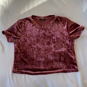 shein velvet crop top